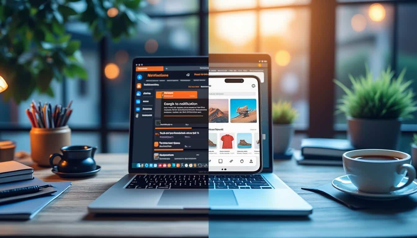 découvrez les différences entre les notifications web push et in-app pour optimiser l'engagement dans le e-commerce et les médias.