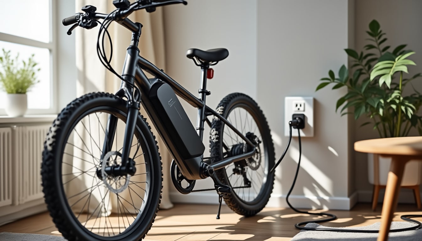 découvrez comment la recharge de la batterie amovible sur une prise domestique rend l'utilisation du vélo électrique plus pratique et accessible au quotidien.