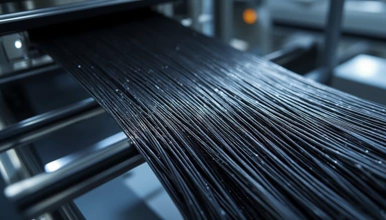 Le tressage de filaments de carbone avec de la résine crée la fibre carbone